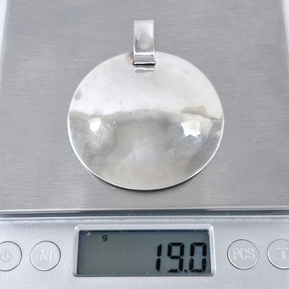 Estate RLM Studios Sterling Silver 925 "One World" Round Pendant - Picture 9 of 9